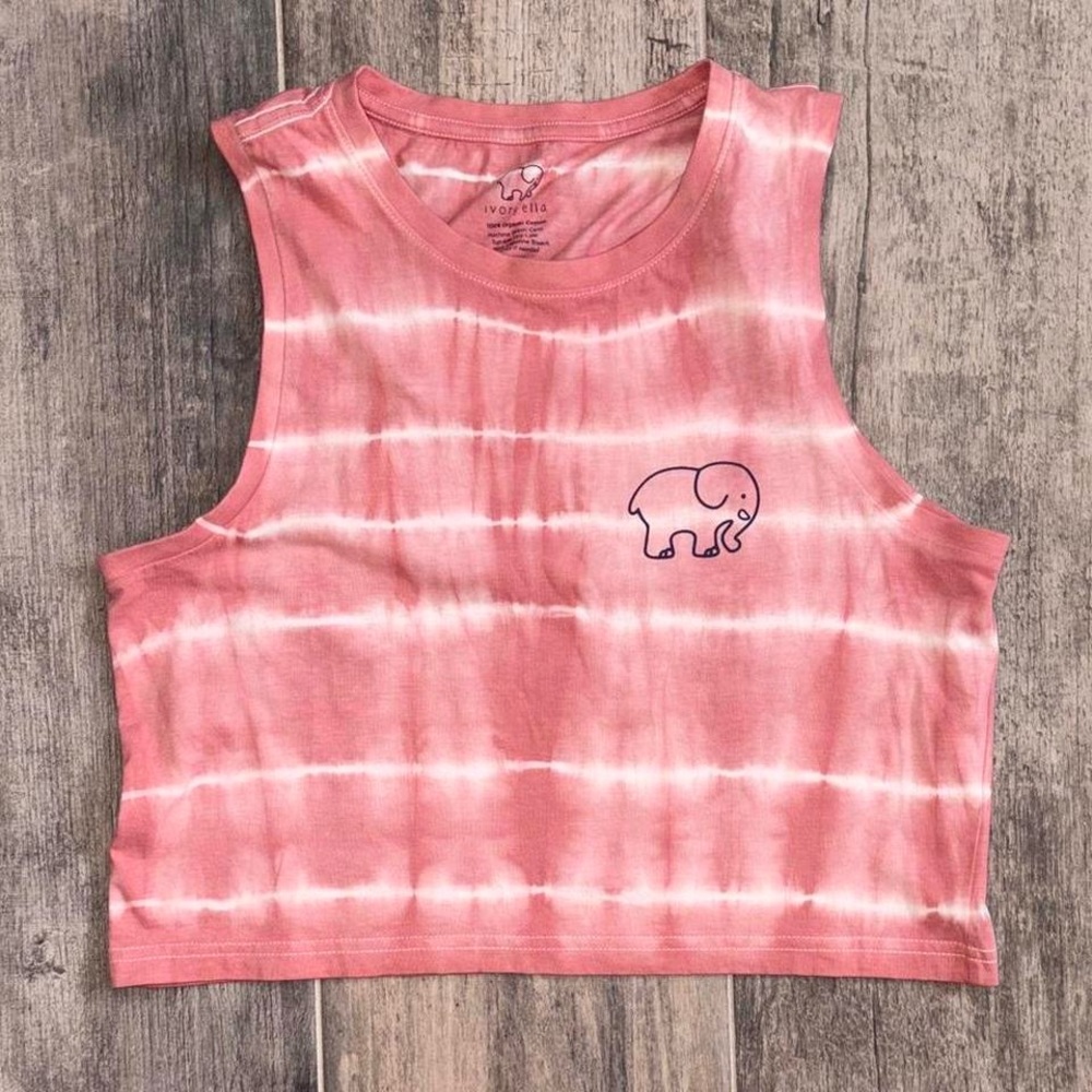 Ivory Ella Tank Top in Pink and White Tie-Dye